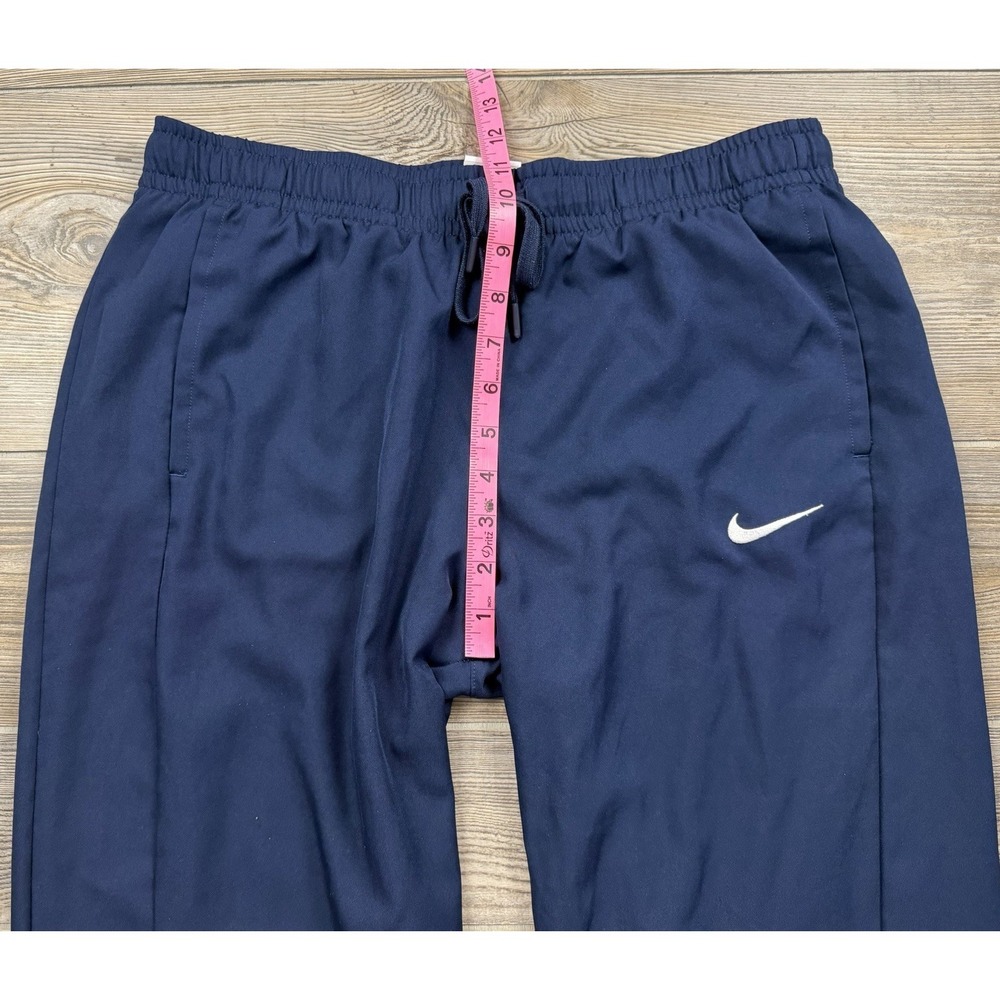 Nike Track Pants Mens Large Blue White Dri-Fit Athletic Snap Bottoms Warm Up Y2K - Picture 11 of 14